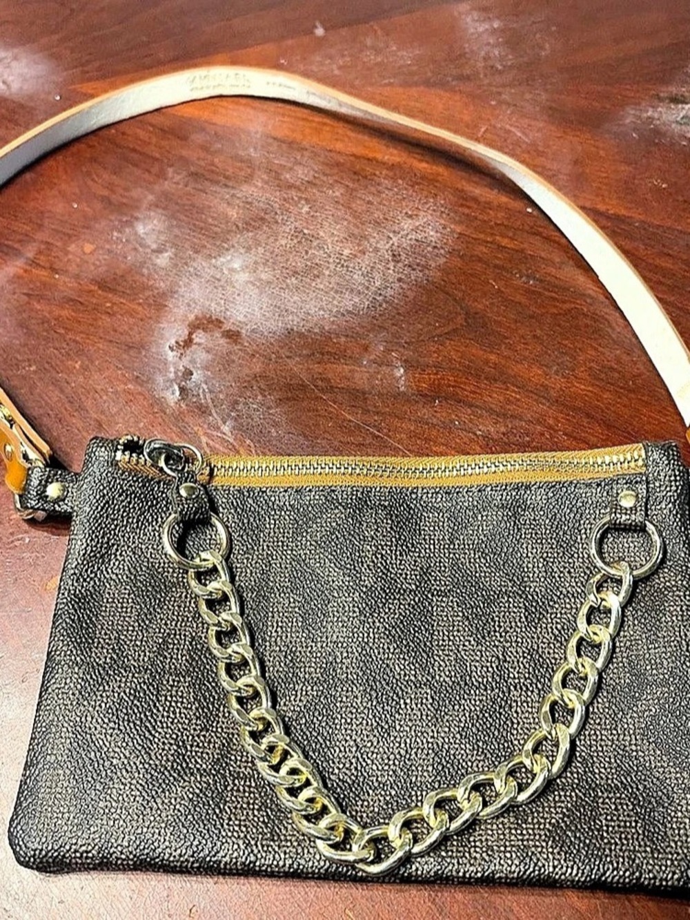 Michael Kors Chain Crossbody Bag in Brown & Black